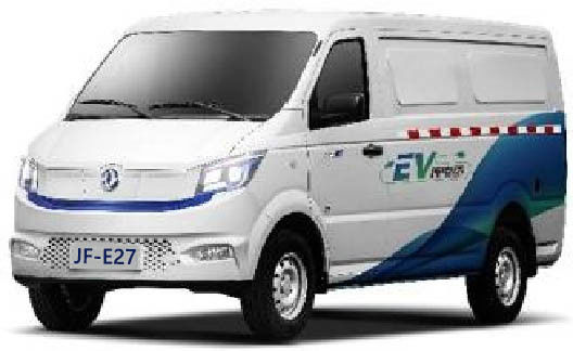 Veículo de logística tipo caixa elétrica pura Dongfeng 6.8 (m) 3 1380KG carga JF -E27